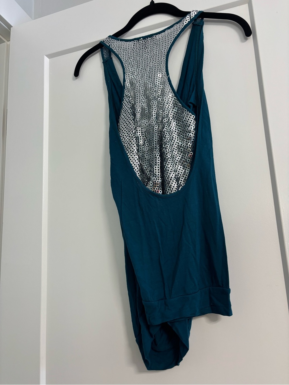 Express Teal Draped Racerback Tank - Picture 2 of 3